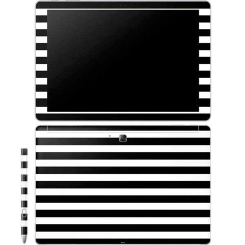 White and Black Stripes Galaxy Book 12in Skin